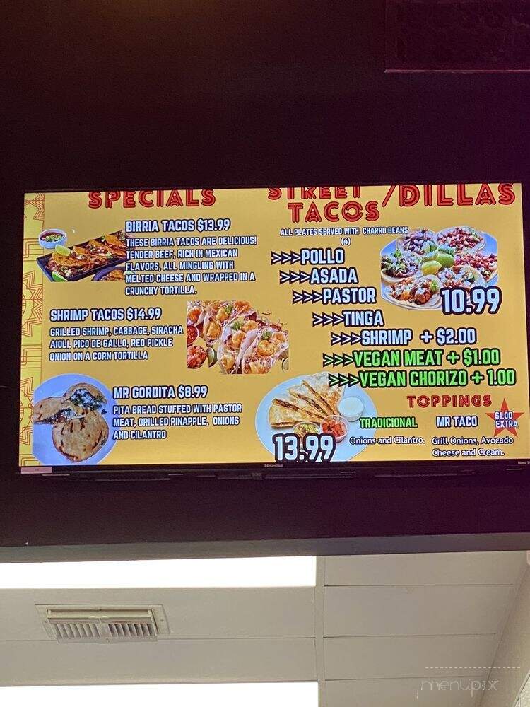 Mr. Taco Downtown - Galveston, TX menu_pic