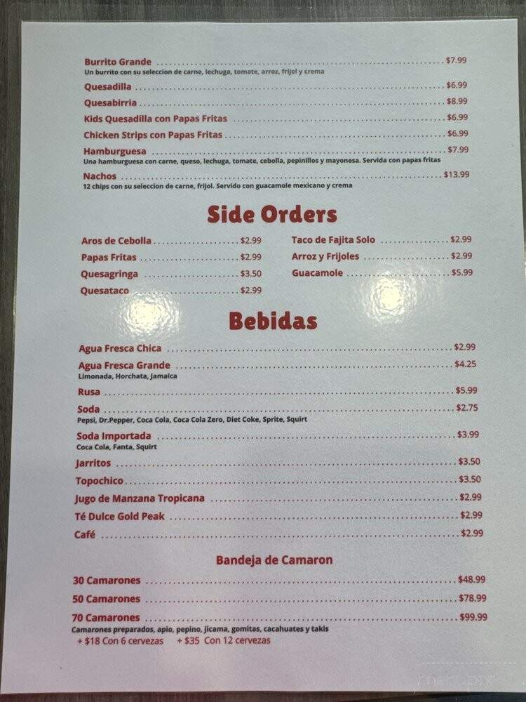 Micheladas El Paisa - Katy, TX menu_pic