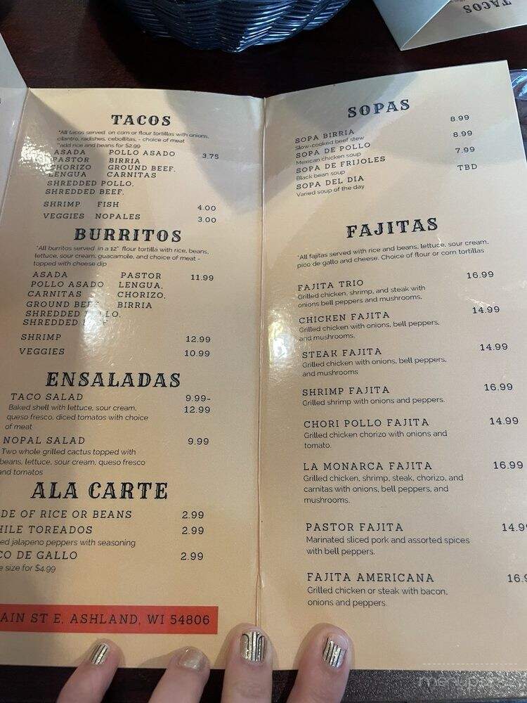 Taqueria La Monarca - Ashland, WI menu_pic
