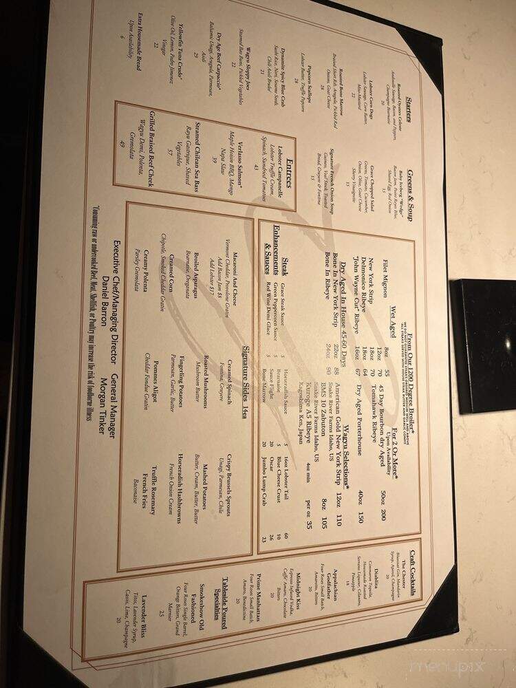 Grace Prime Steakhouse - Blue Ridge, GA menu_pic