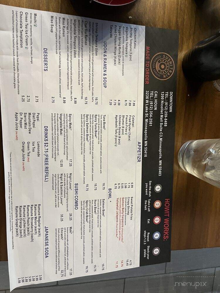 Sushi Train - Minneapolis, MN menu_pic