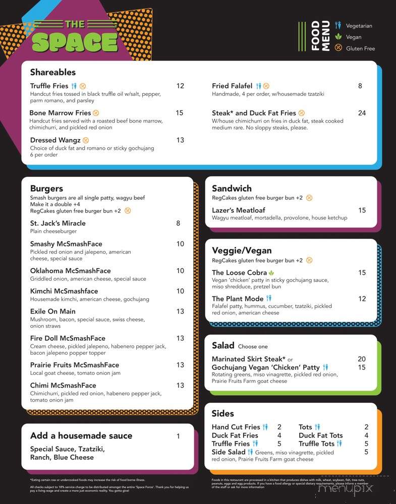 The Space - Champaign, IL menu_pic