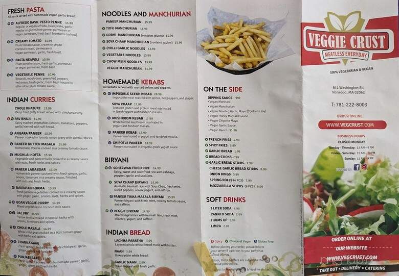 Veggie Crust - Norwood, MA menu_pic