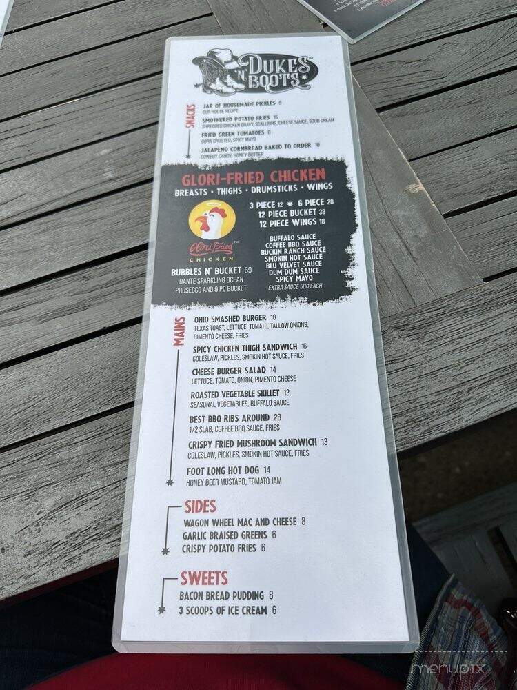 Dukes N' Boots - Willoughby, OH menu_pic