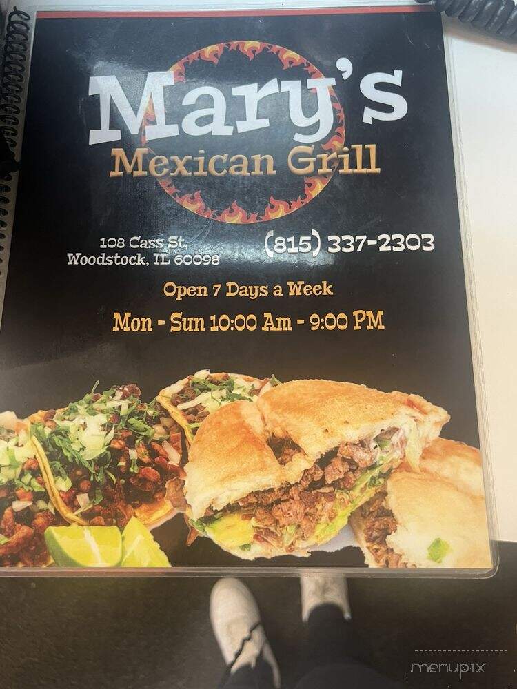 Marys Mexican Grill - Woodstock, IL menu_pic
