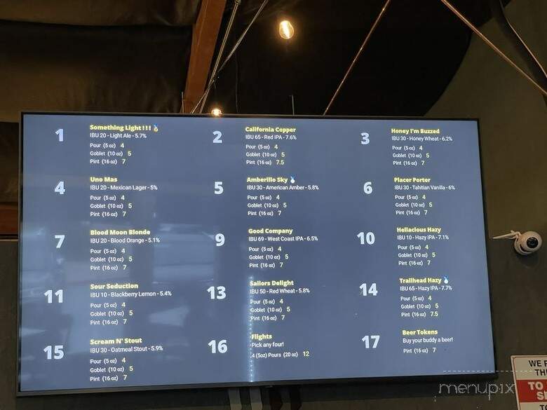 Granite Bay Brewing Company - Granite Bay, CA menu_pic