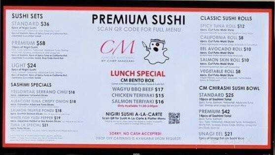 CM Ghost Kitchen by Chef Maezaki - Pasadena, CA menu_pic