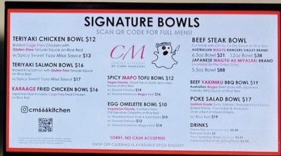 CM Ghost Kitchen by Chef Maezaki - Pasadena, CA menu_pic