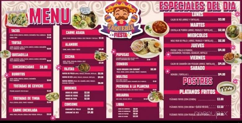 Taqueria Fiesta - Atlanta, GA menu_pic