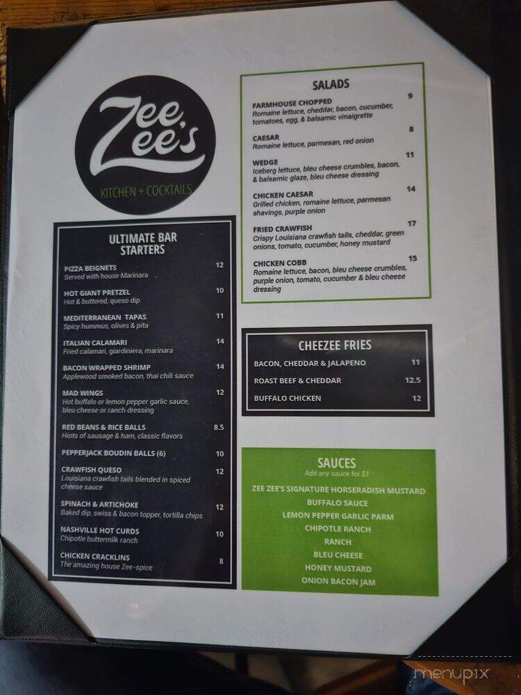 Zee Zee's - Baton Rouge, LA menu_pic