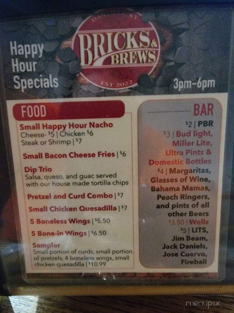 Bricks & Brews - Danville, KY menu_pic