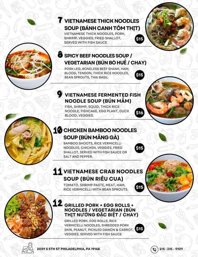 Pho Duyen - Philadelphia, PA menu_pic