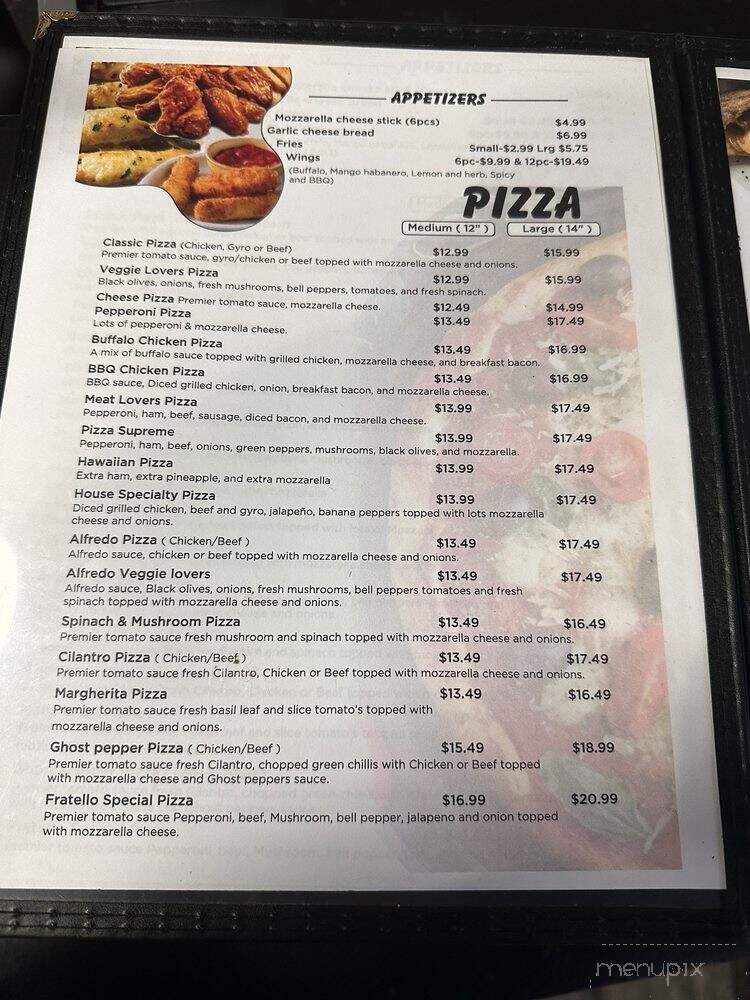 Fratello Pizza & Doner Kebab - Richardson, TX menu_pic