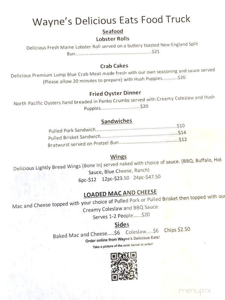 Waynes Delicious Eats - Strasburg, VA menu_pic