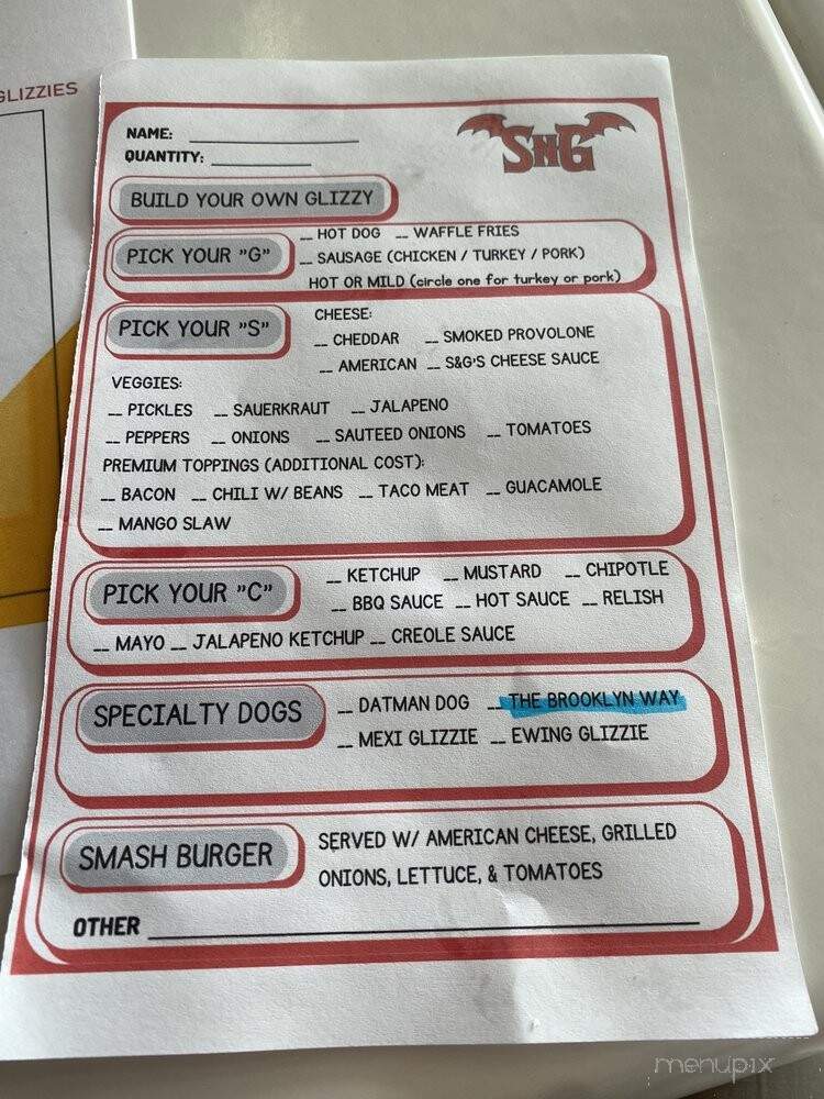 Sngs Burgers' and Dogs - Ewing Township, NJ menu_pic