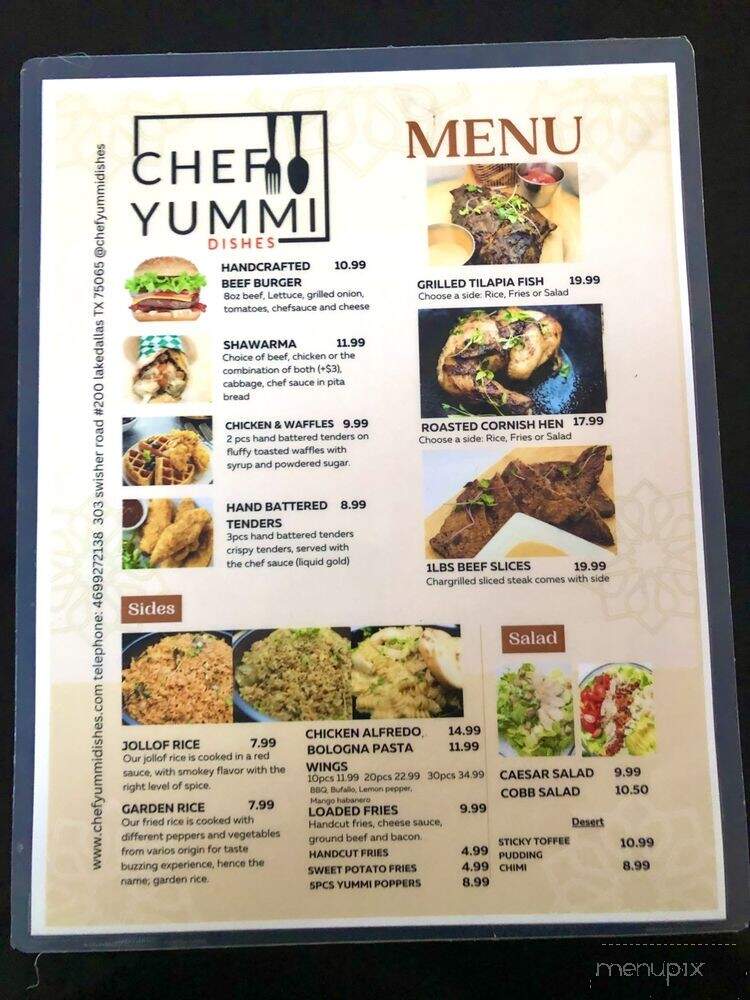 Chefyummidishes - Addison, TX menu_pic