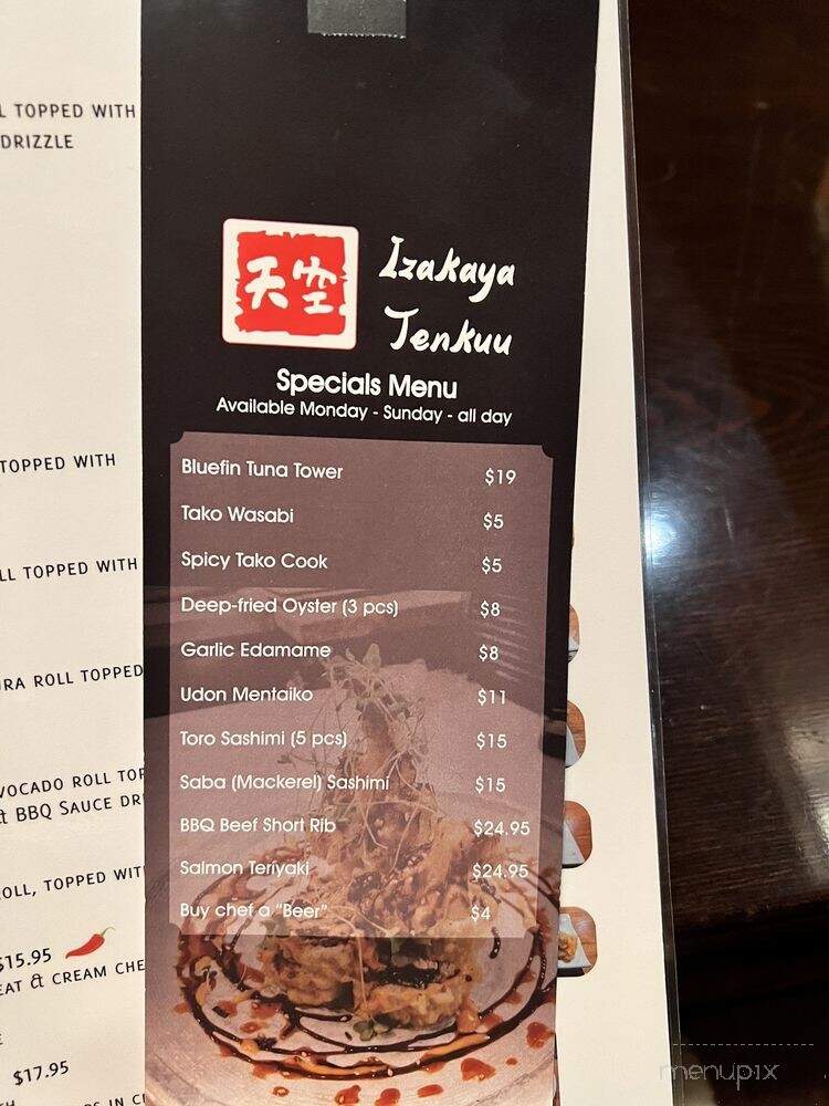 Izakaya Tenkuu - Leduc, AB menu_pic