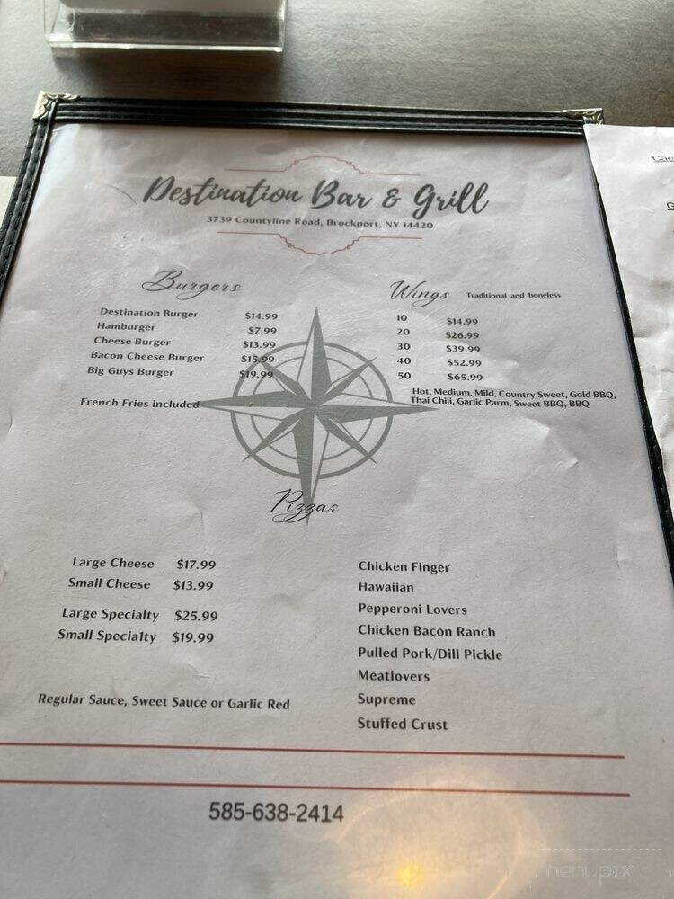 Destination Bar and Grill - Brockport, NY menu_pic