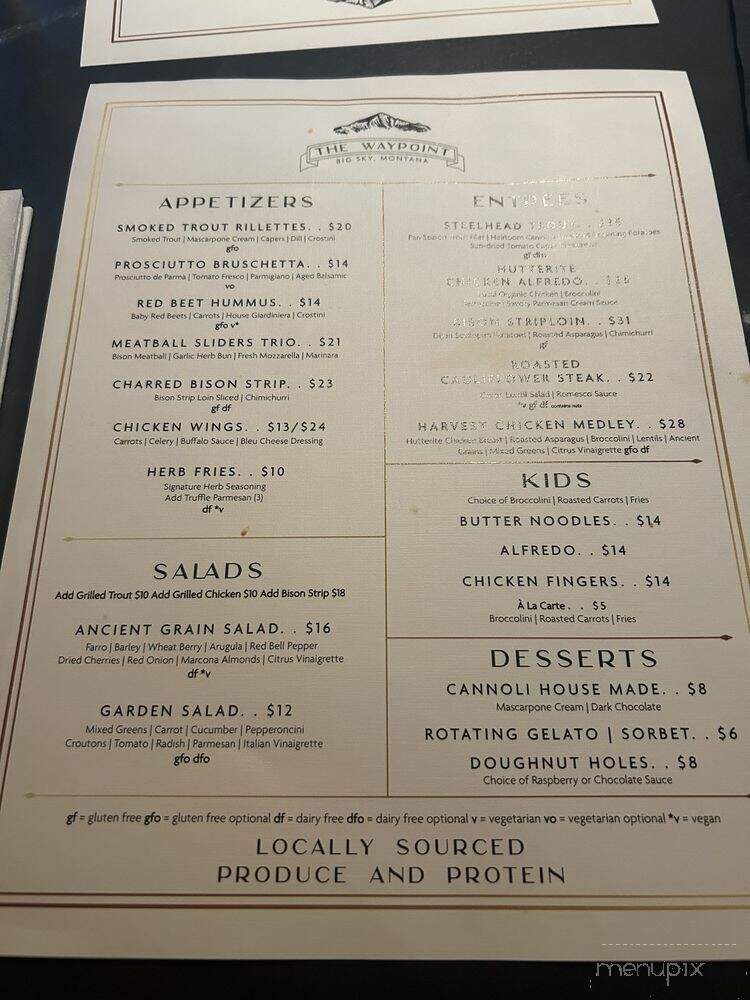 The Waypoint - Big Sky, MT menu_pic