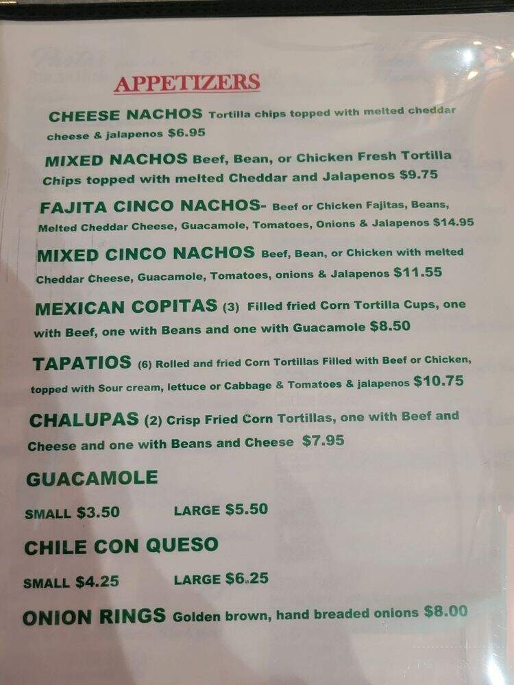 La Historia Mexican & American Restaurant - San Angelo, TX menu_pic