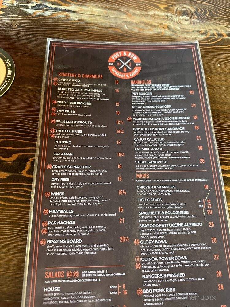 Post & Row - Dawson Creek, BC menu_pic
