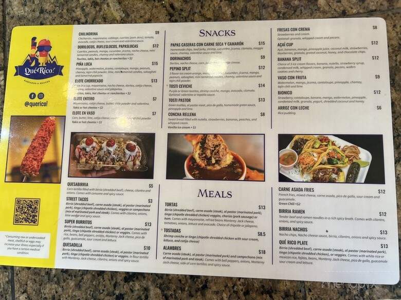 Que Rico! - Broomfield, CO menu_pic