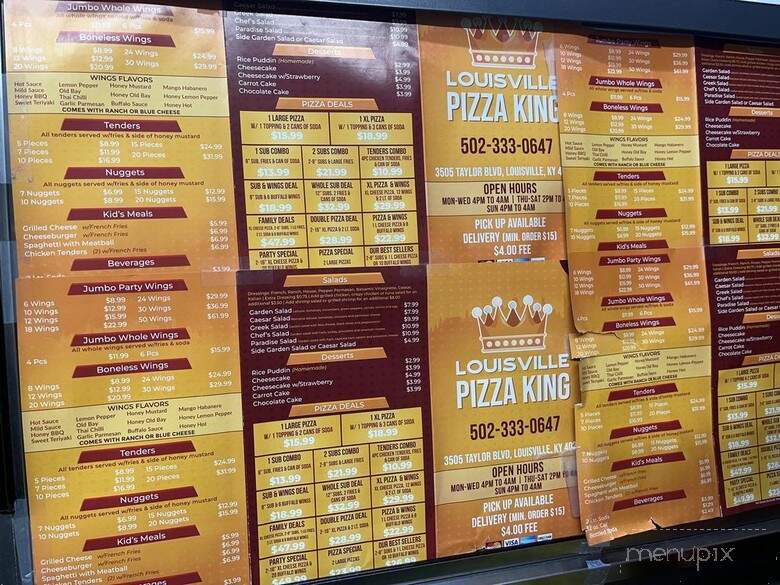 Louisville Pizza King - Louisville, KY menu_pic