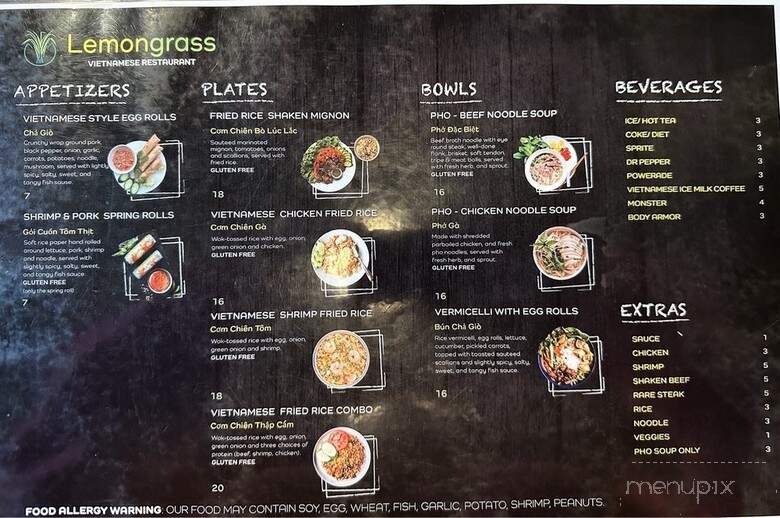 Lemongrass Vietnamese Restaurant - Dickinson, ND menu_pic