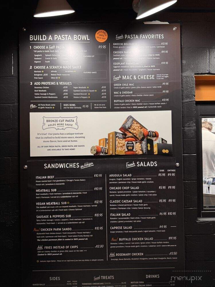 Nicoletto's Pasta - Nashville, TN menu_pic