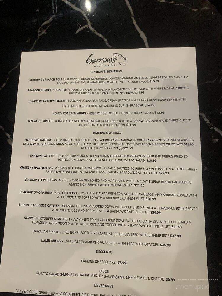 Barrow's Catfish - New Orleans, LA menu_pic