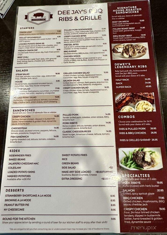 Dee Jay's BBQ Ribs and Grille - Wexford, PA menu_pic