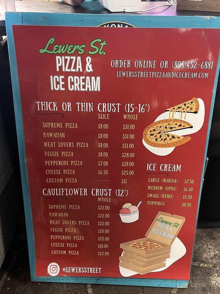 Lewers Street Pizza & Ice Cream - Honolulu, HI menu_pic