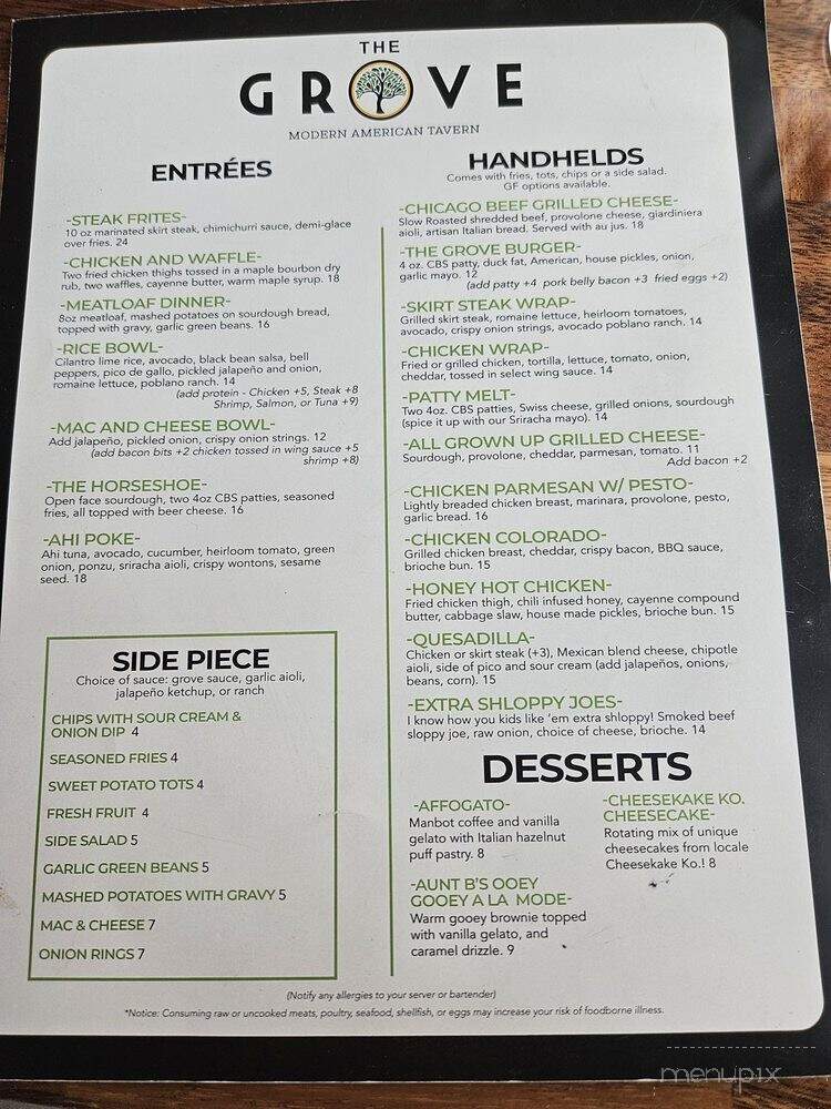 The Grove - DeKalb, IL menu_pic