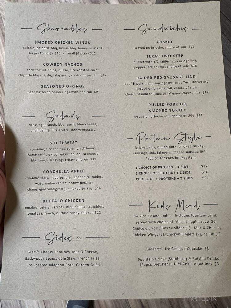Fire + Smoke BBQ - Kanarraville, UT menu_pic