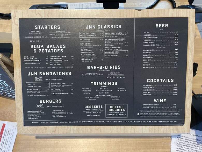 Jim 'n Nick's Bar-B-Q - Madison, AL menu_pic