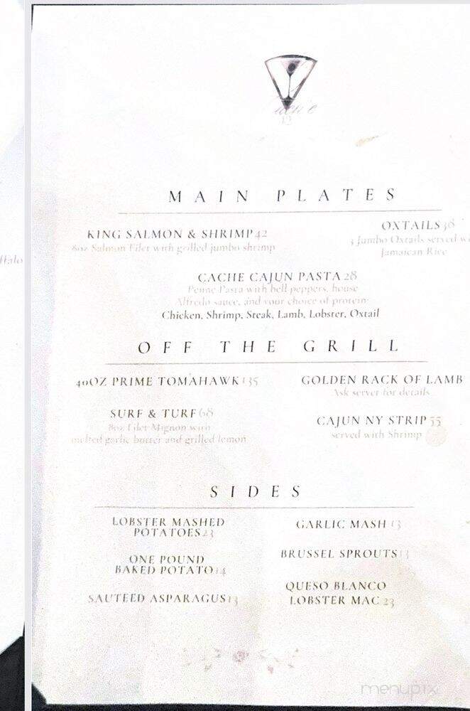 Cache 42 Kitchen & Cocktails - Memphis, TN menu_pic