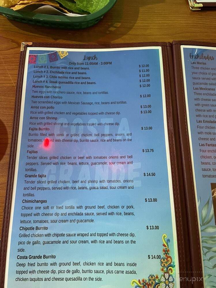 Costa Grande - Auburn, NY menu_pic
