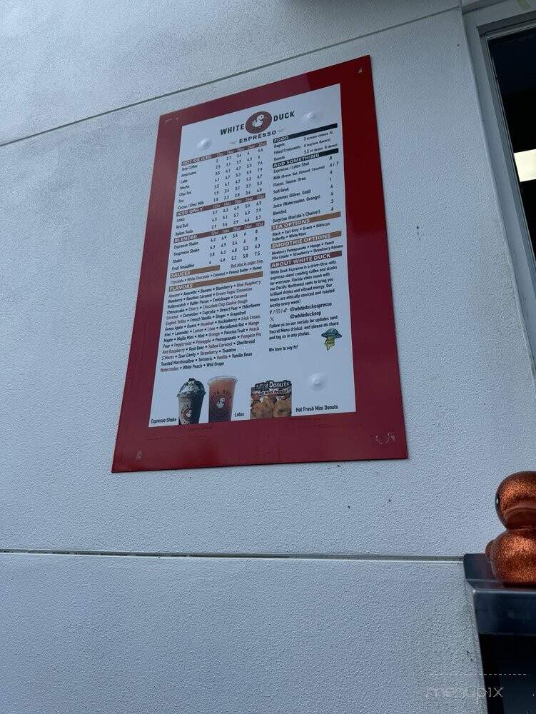 White Duck Espresso - Lutz, FL menu_pic
