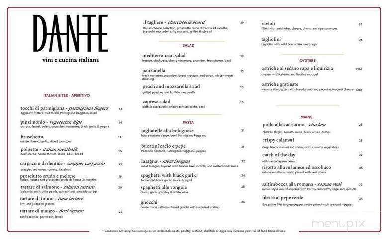 Dante's River Oaks - Houston, TX menu_pic