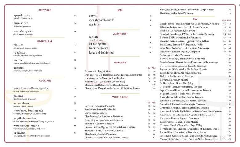 Dante's River Oaks - Houston, TX menu_pic