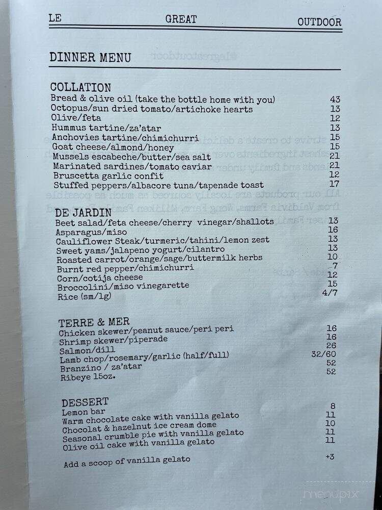Le Great Outdoor - Santa Monica, CA menu_pic