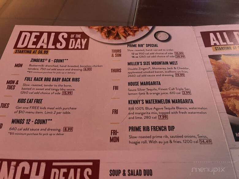 Miller's Ale House - Ocean Township, NJ menu_pic