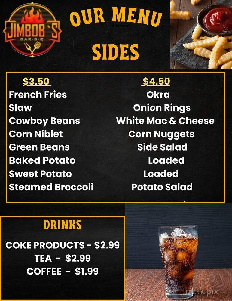 JimBob's Bar-B-Q - Townsend, TN menu_pic