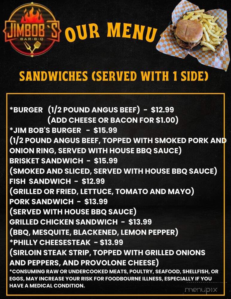 JimBob's Bar-B-Q - Townsend, TN menu_pic