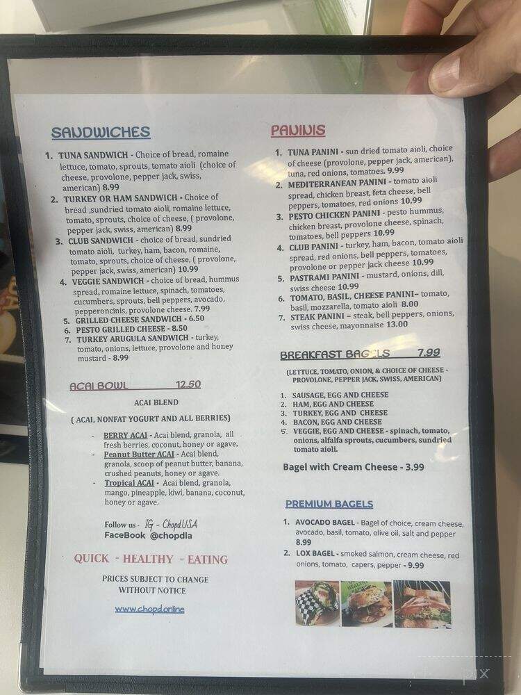 Chop'd - Downey, CA menu_pic