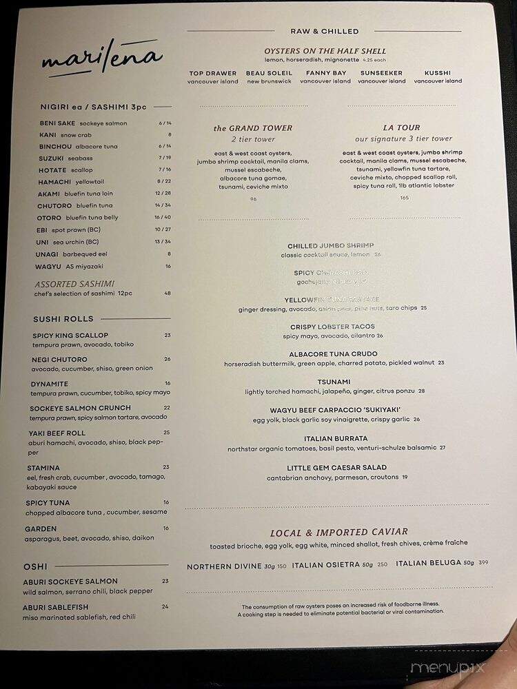 Marilena Cafe & Raw Bar - Victoria, BC menu_pic