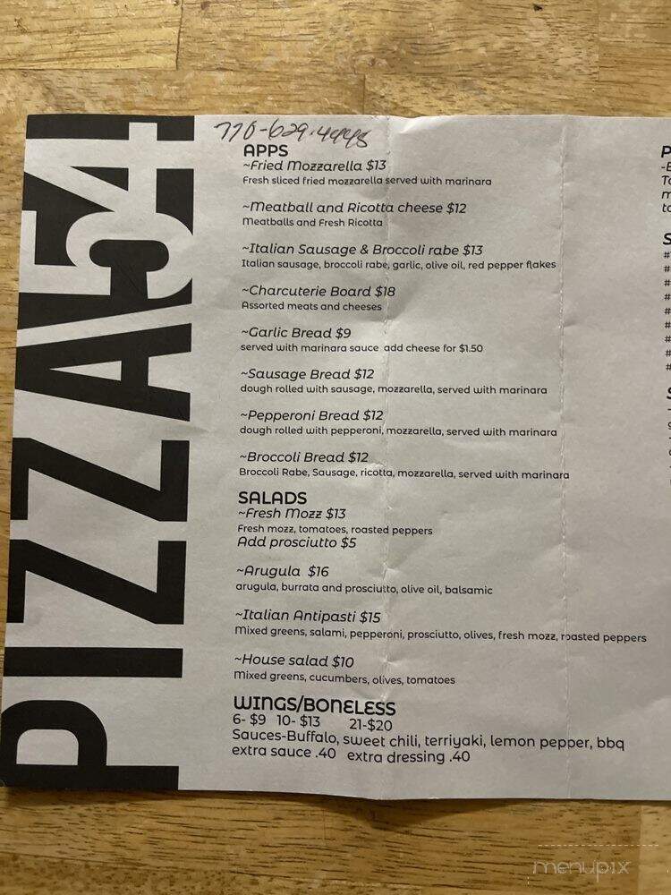 Pizza 54 - Peachtree City, GA menu_pic