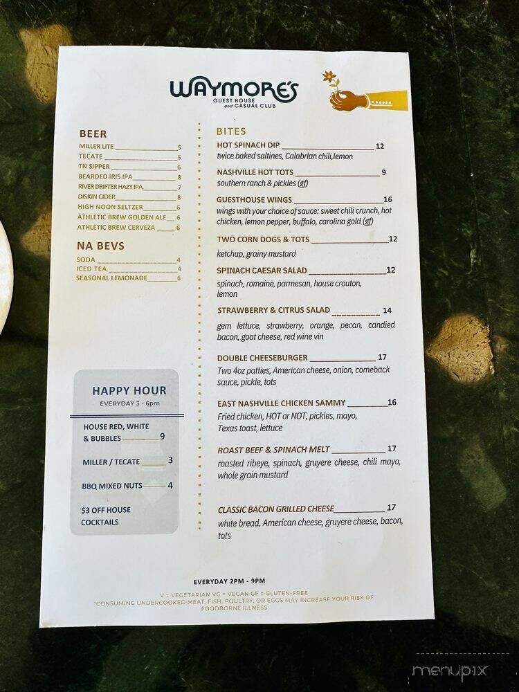 All-Day Cafe at Waymore's - Nashville, TN menu_pic