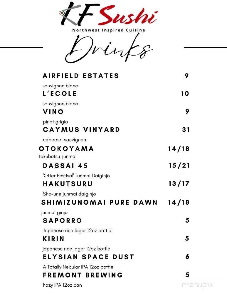 KF Sushi - Seattle, WA menu_pic