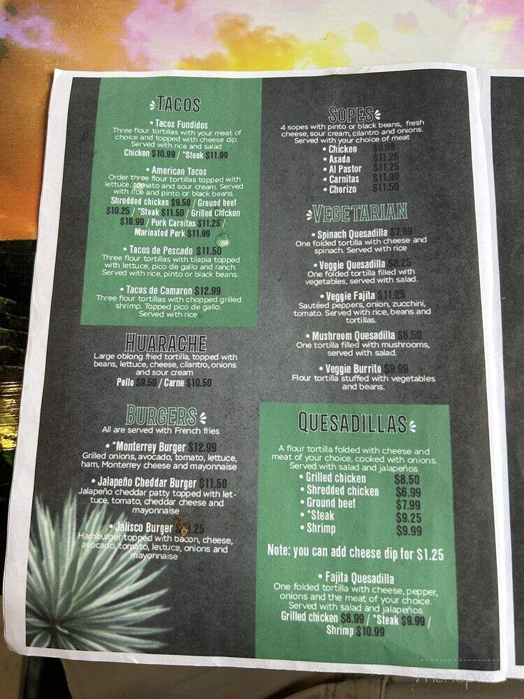 El Campesino Mexican Grill - Mocksville, NC menu_pic